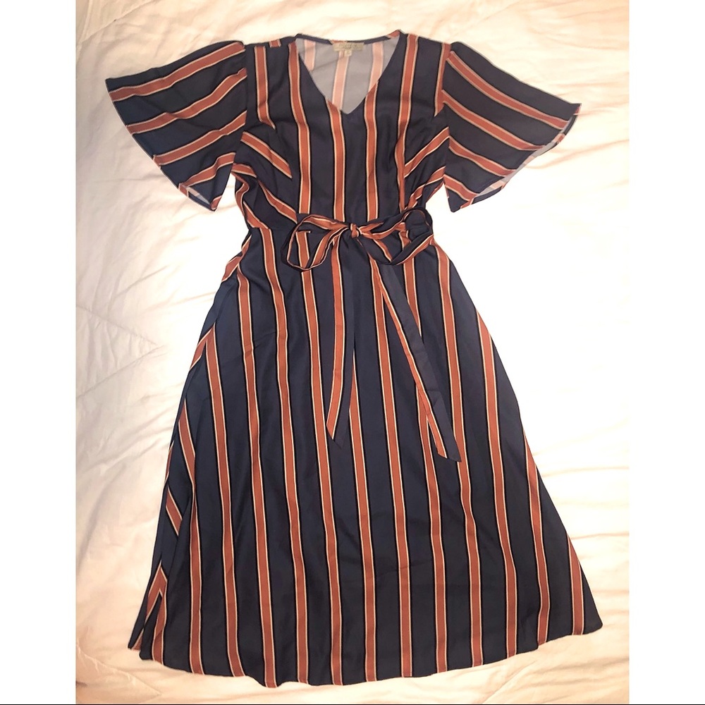NWOT Polagram Striped Midi Dress- Size S